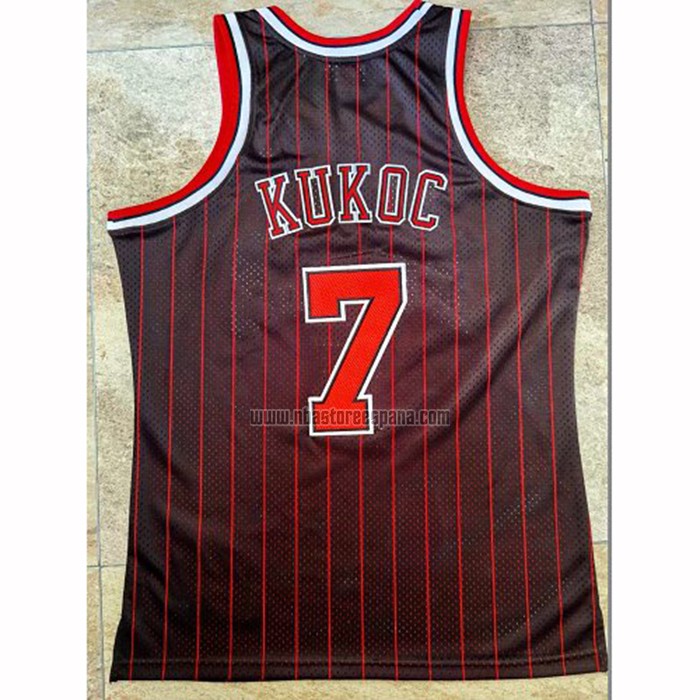 Camiseta Chicago Bulls Toni Kukoc NO 7 Mitchell & Ness 1995-96 Negro